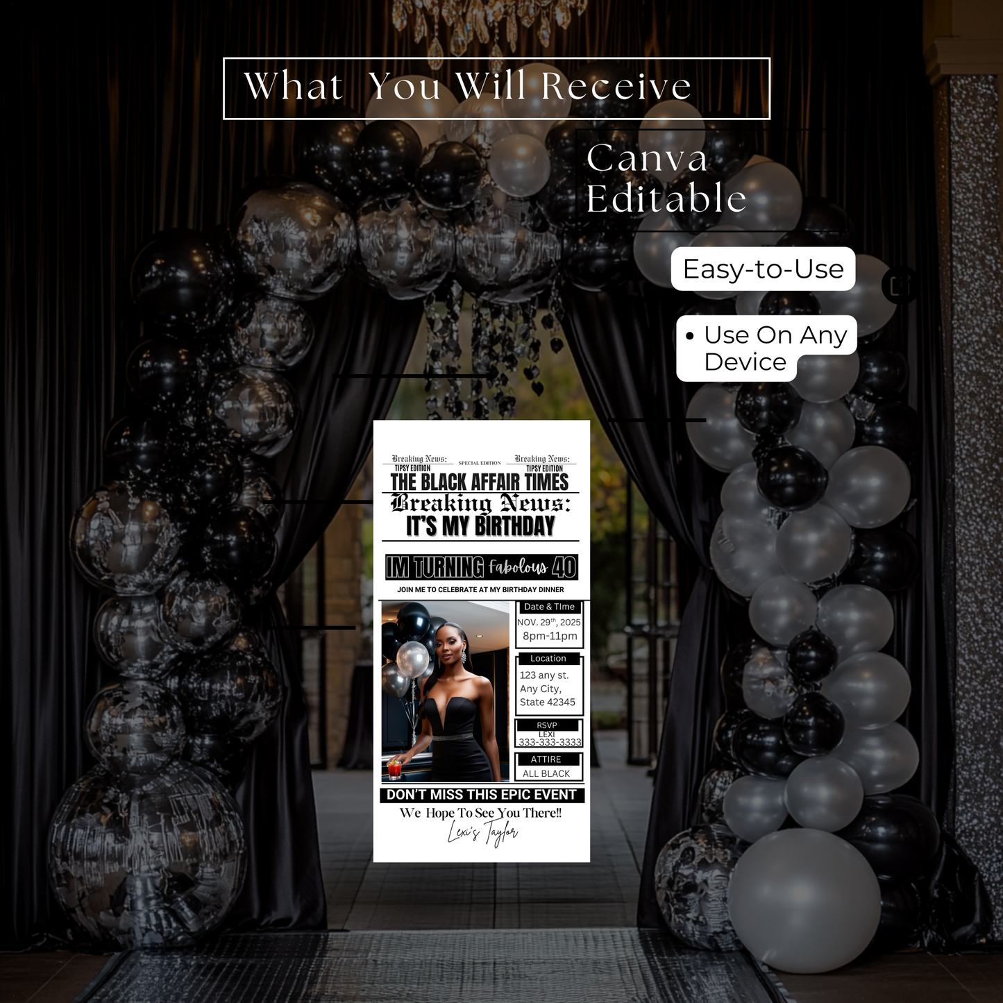 Birthday Digital Invitation - 570