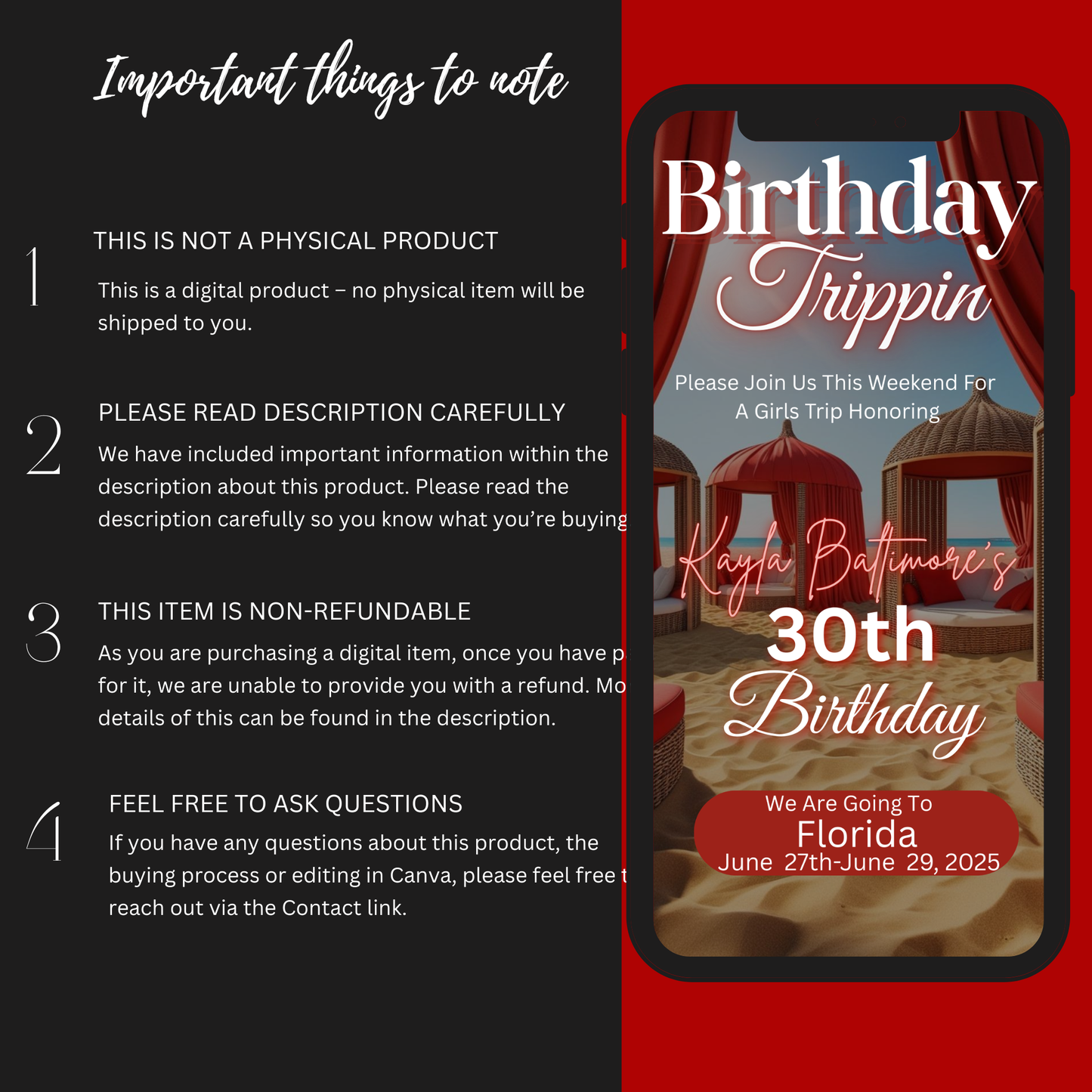 FLORIDA BIRTHDAY TRIP INVITE