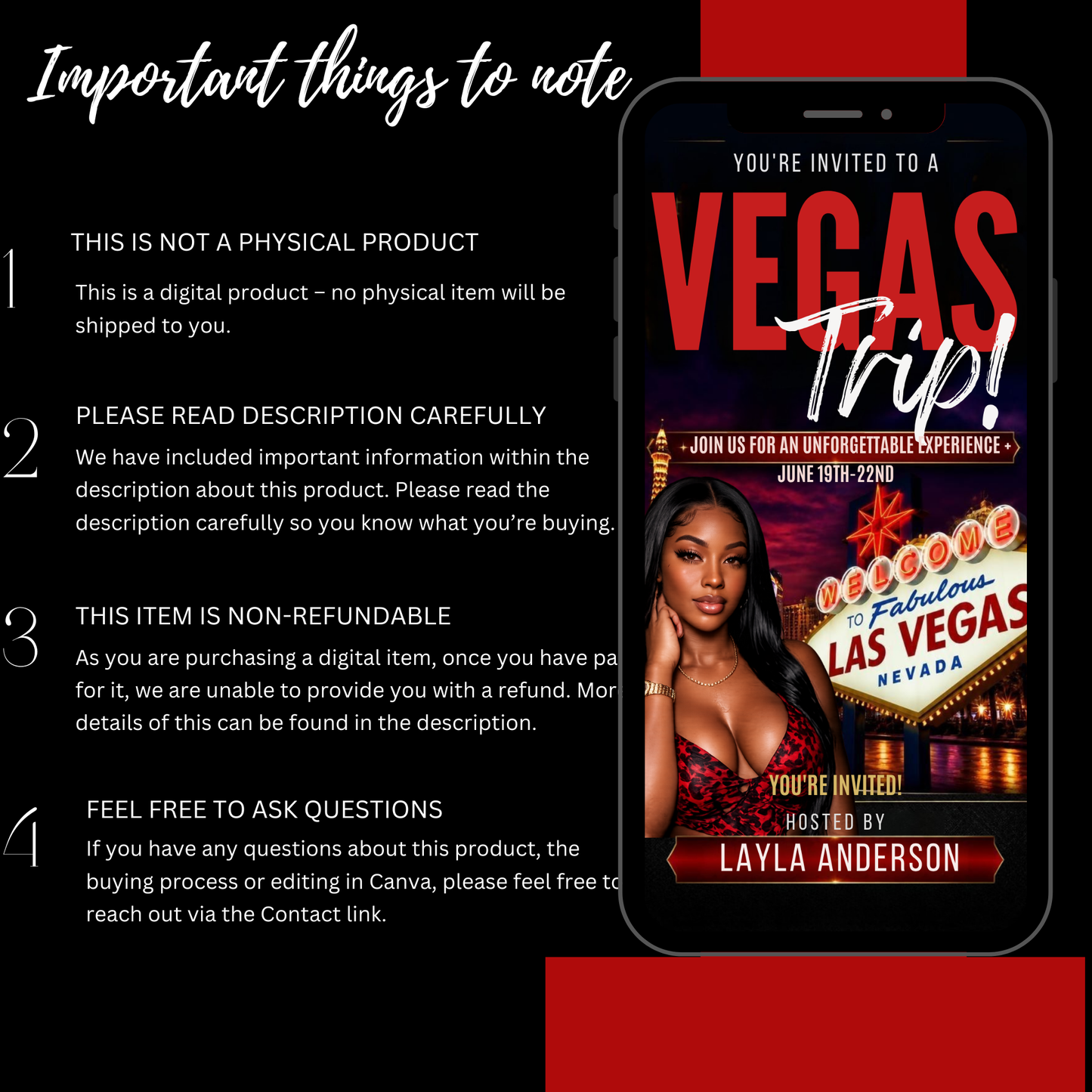 Miami Trip Intinerary Invitation Digital Video Template  -Instant Download