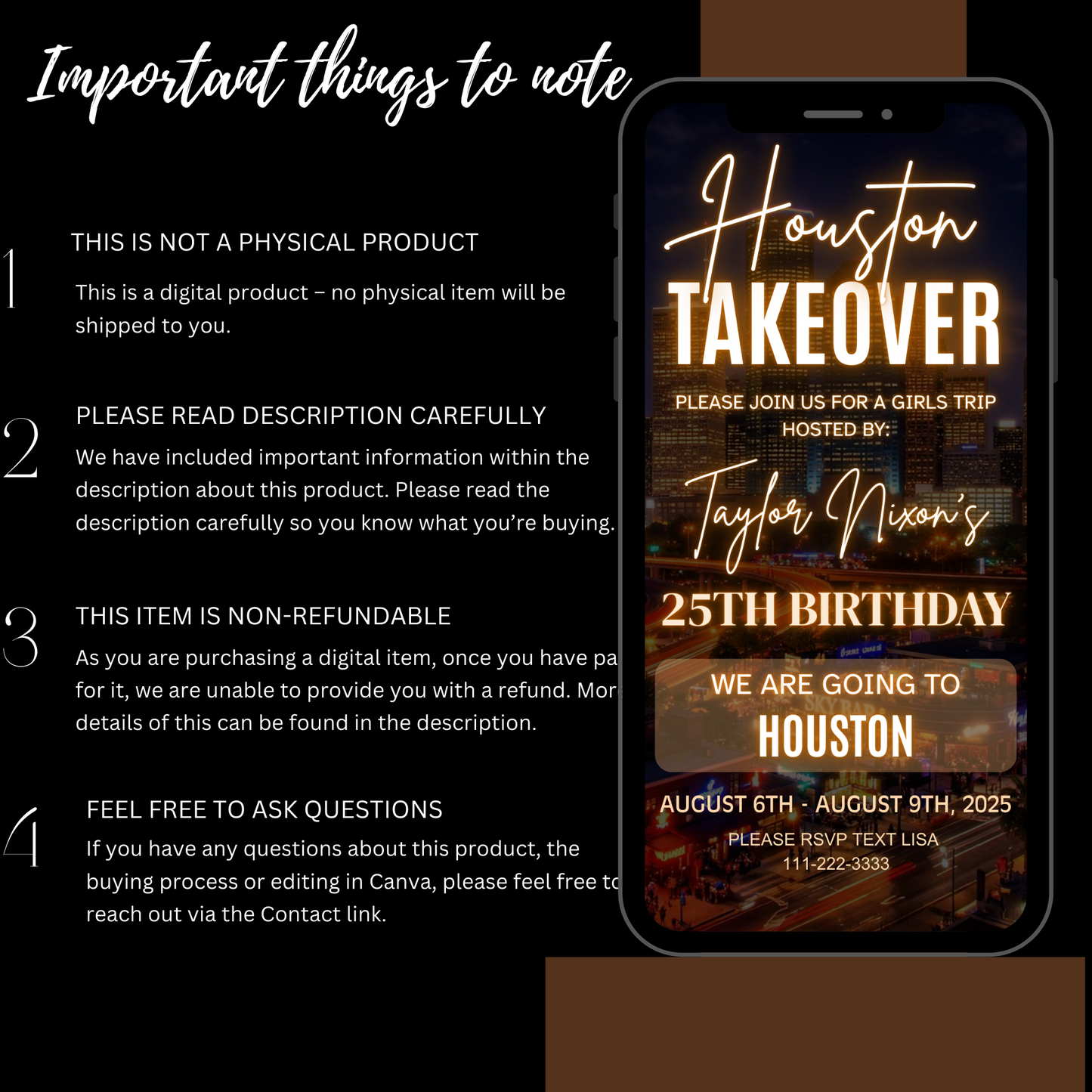 HOUSTON TRIP INVITATION