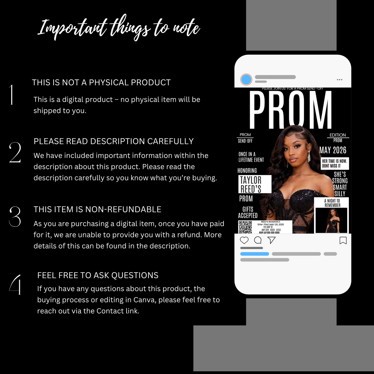 PROM SEND-OFF ANIMATED DIGITAL INVITE- Instant Download
