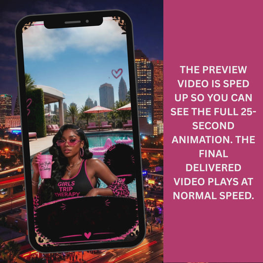 Atlanta Trip Invitation Itinerary Video Template - Instant Download Canva Birthday Girls Trip Invite